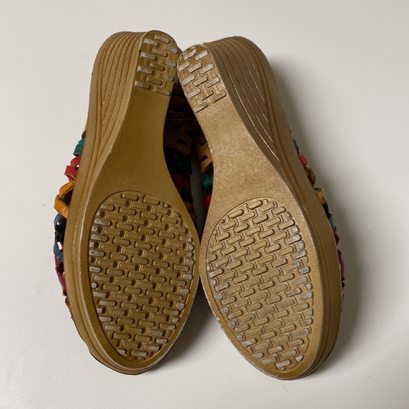 Multicolour Leather Wedge Sandals - Picture 8 of 12